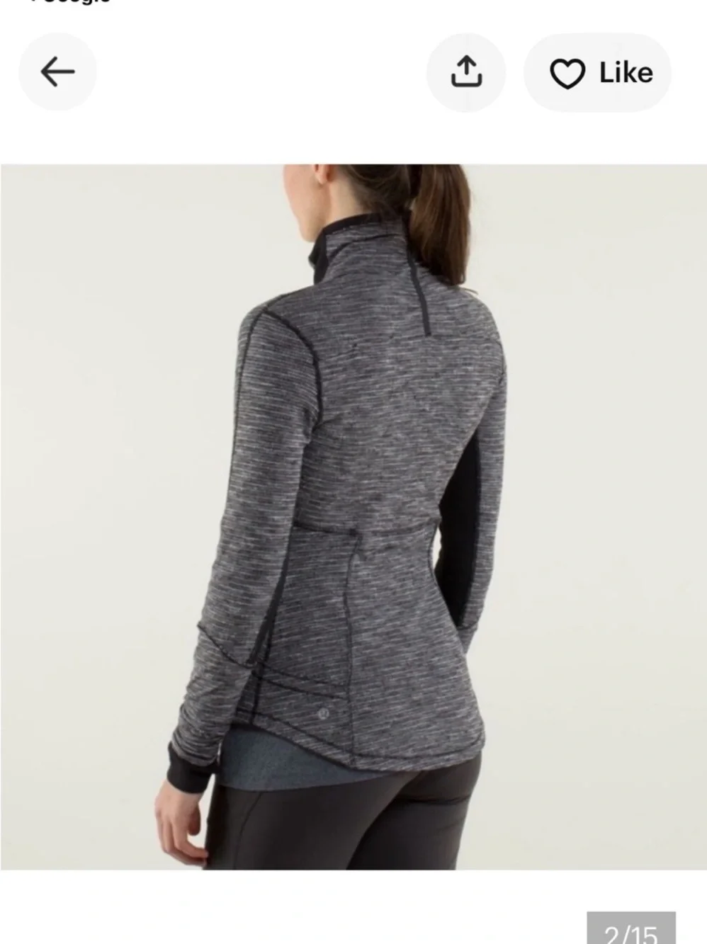 Lululemon Base Runner 1/2 Zip Pique Black pullover  $98 casual active spring